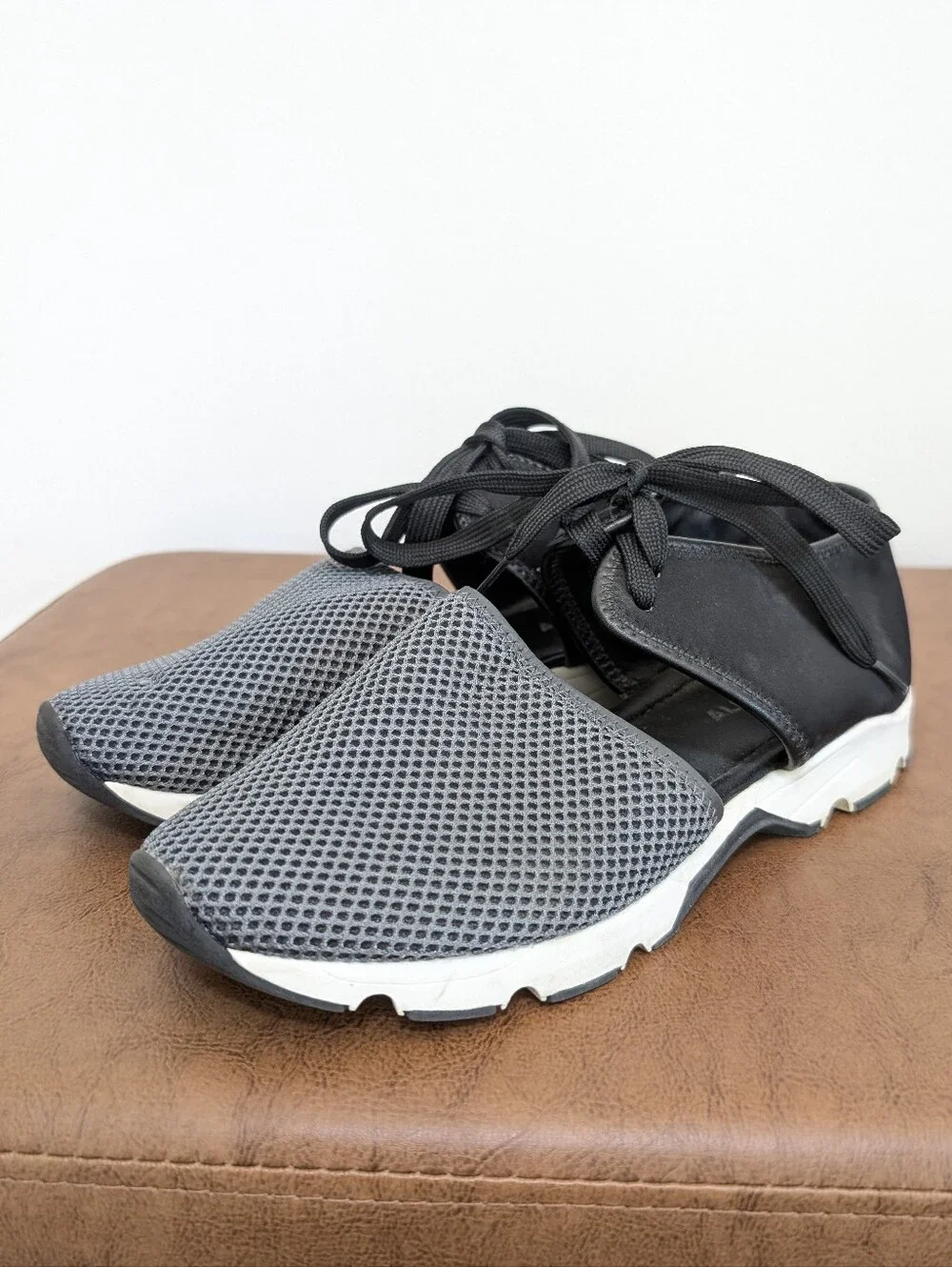 Women's Dual-Tone Silver & Black Mesh Lace Sneakers by All Black